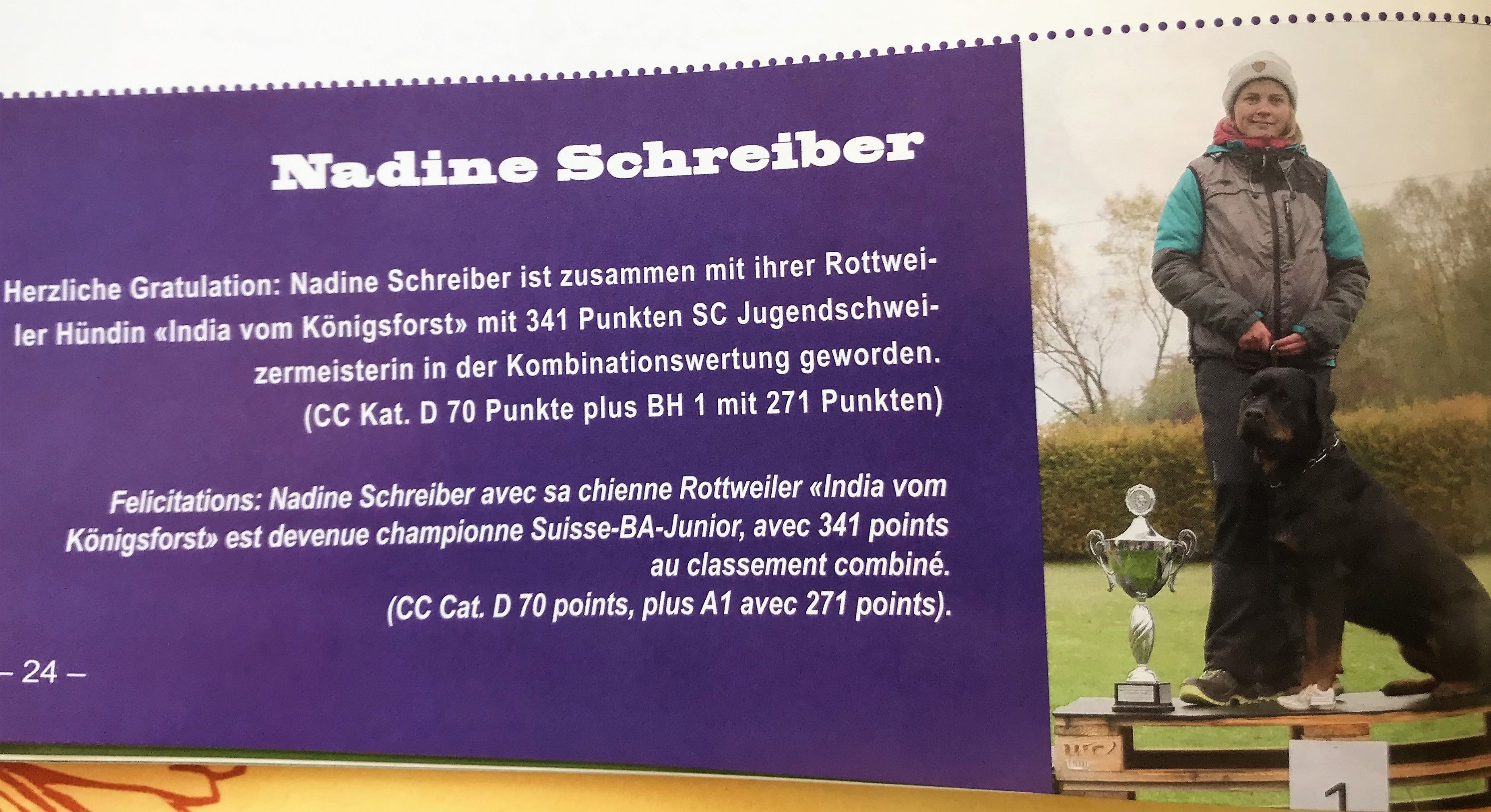 SC Jugendschweizermeisterin Nadine Schreiber